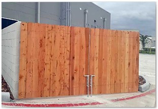 Nine foot western red cedar picket double drive gate