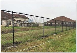 Six foot commercial grade black vinyl chain-link fence