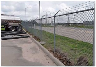 Six foot commercial grade chain-link plus one foot of barbwire