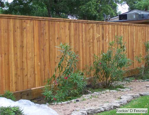 Western Red Cedar fence after staining